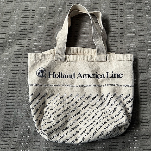 2/$15 - 2 Vintage Canvas Tote Bags - Holland America Line - Travel Cruises - Picture 2 of 10